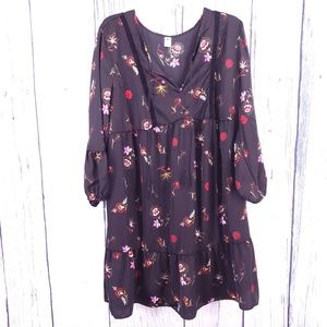 Old Navy | NWT Black Floral Peasant Style Dress